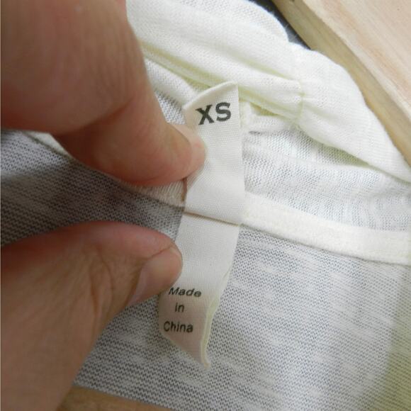 Anthropologie Tiny Boho Lace Open Draped Long Cardigan Size XS Ivory Cream Knit - Picture 3 of 12